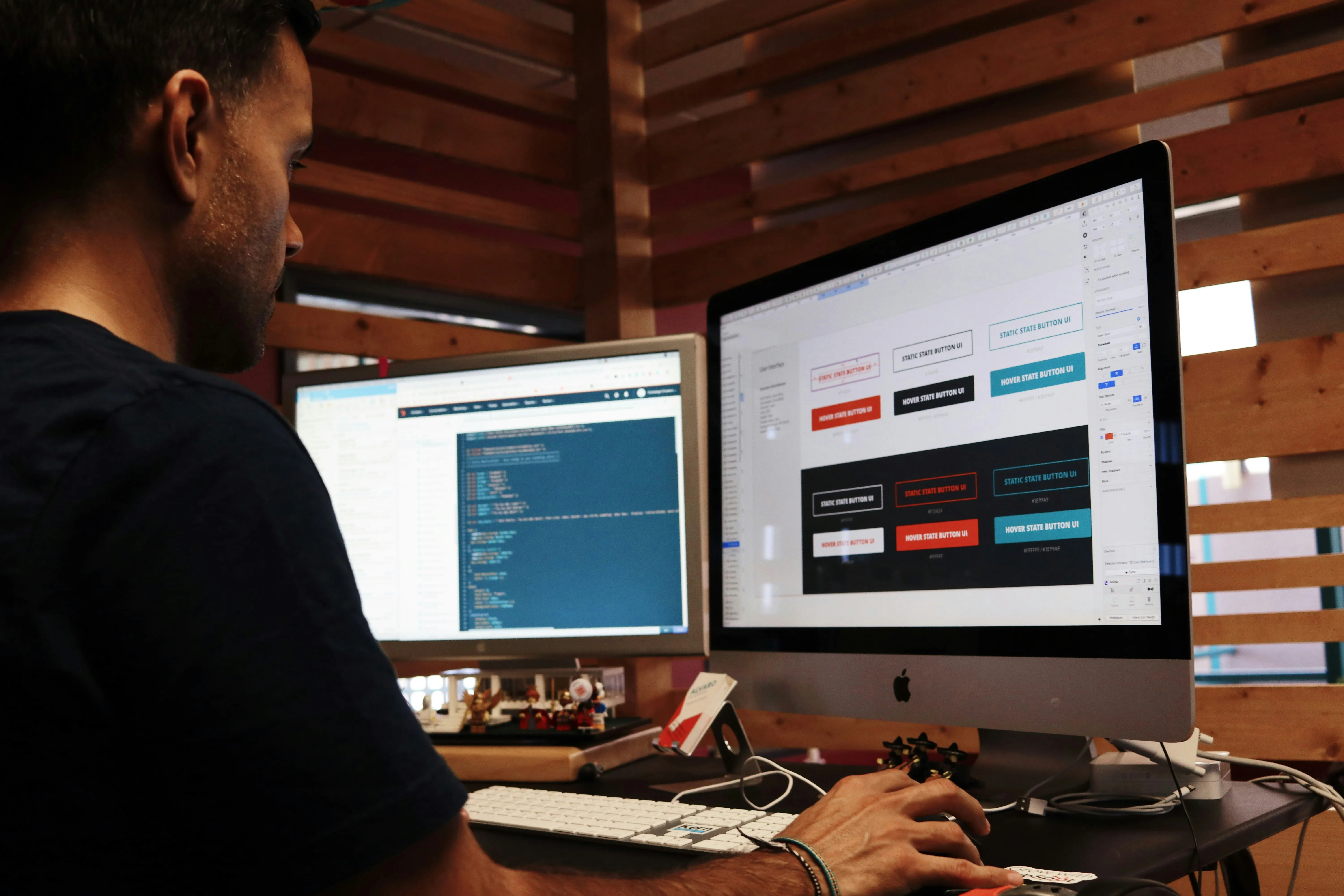 A person building a website.